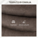 Poltrona Alzapersona Reclinabile Massaggiante e Riscaldante 93x101x102 cm in Tessuto Effetto Velluto Marrone Scuro   