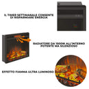 Camino Elettrico da Pavimento Effetto Fiamma 1500W Tagu Magna Bianco