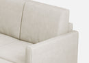 Divano 2 Posti con Pouf 158x145x85 cm Karay in Tessuto Latte