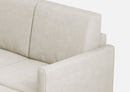Divano 3 Posti con Pouf 198x155x85 cm Karay in Tessuto Latte
