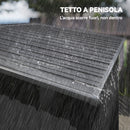 Casetta da Giardino 159x106x181 cm con Prese d'Aria e Porta Scorrevole in Metallo Grigio Scuro      