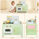 Set Cucina Giocattolo per Bambini da 3+ Anni con 15 Accessori in Legno Verde      