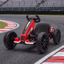 Go-Kart Elettrico per Bambini 3-6 Anni 12 V 98x55,5x46,5 cm con 2 Motori Avvio Morbido Sedile Regolabile e Luci LED in PP Rosso      
