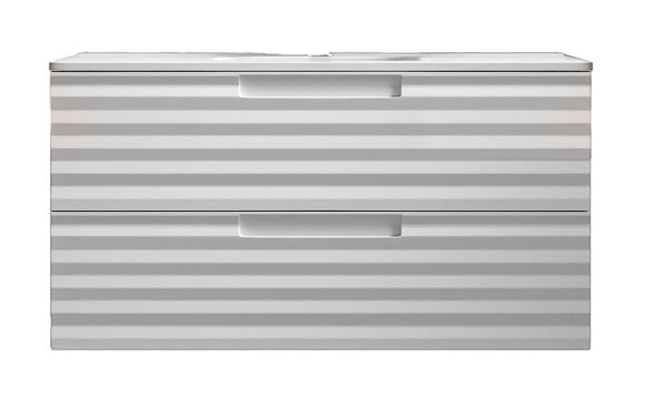 sconto Mobile bagno sospeso 100 cm Bianco ondulato Denver Senza Specchio Bonussi