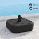 Base per Ombrellone Quadrata Riempibile con Sabbia o Acqua fino a 25kg in HDPE Nero      