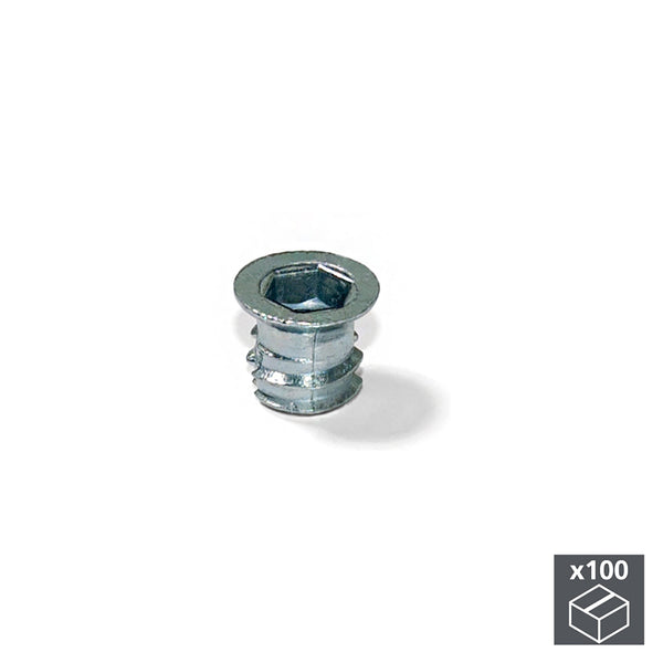 sconto Emuca Zamakbuchse für Senkbohrungen Metrisches Gewinde M6 100 Stück
