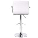Set Sgabelli Cucina Seduta Pelle Imbottita Sgabello con Braccioli Casa Bar Bianco