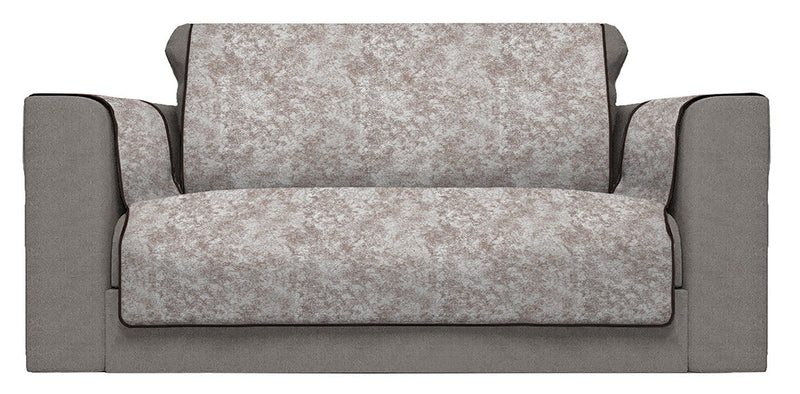 Copridivano con Copri Braccioli in Poliestere e Cotone Marrone Varie Misure