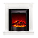 Camino Elettrico da Pavimento 86,5x82x25 cm Effetto Fiamma 1600W Donald & Corsica Bianco/nero