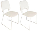 Set 2 Sedie 47,5x45,5xH89 cm in Similpelle e Metallo Guapa Bianco