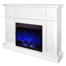 Camino Elettrico da Pavimento 95x120x30 cm Effetto Fiamma 1500W Olimpia & Lorance color Bianco