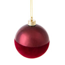 Set 4 Palline Decorative per Albero di Natale Velvet Ø10 cm Bordeaux
