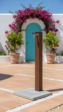 Fontana da Giardino con Rubinetto e Base in Cemento Belfer 42/QBM Ruggine