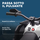 Quad Elettrico per Bambini 3-5 Anni 12V con Fari e Pedale Presa USB per Musica Bianco  