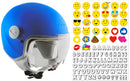 Casco Demi-Jet per Bambini Visiera Sagomata CGM Magic Smile 205S Azzurro Opaco Varie Misure