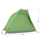 Tenda da Spiaggia con Corde e Paletti e Finestra in Poliestere Verde 