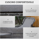 Lettino Prendisole 195x65x40 cm in Rattan Grigio
