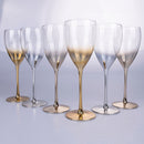 Set 6 Calici Très Chic in Vetro VdE Tivoli 1996 Gold Silver Champagne