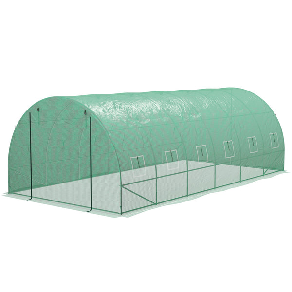 sconto Serra a Tunnel con Sistema di Irrigazione Integrato 6x3m in PE e Acciaio Verde