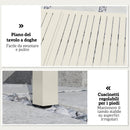 Tavolo da Giardino Allungabile 225x85x75 cm per 6-8 persone in Alluminio con Piano a Doghe Bianco      