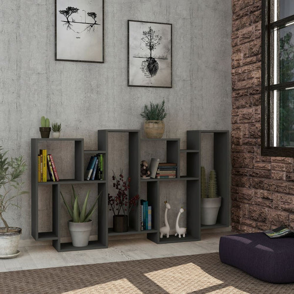 Libreria Moderna 96x25,5x168,5 cm in MDF Karmato Antracite online