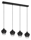 Lampada a Sospensione da Interno Attacco E27 in Tessuto Nero