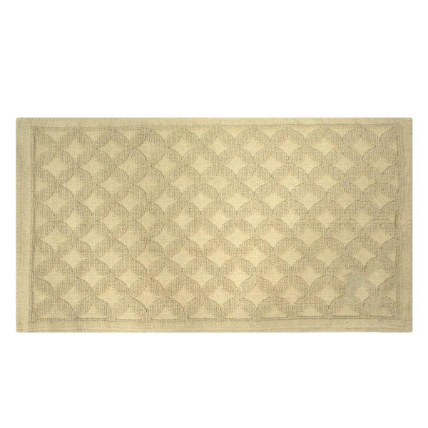 Tappeto Bagno Design Rombi 50x90 cm in Cotone Crema sconto