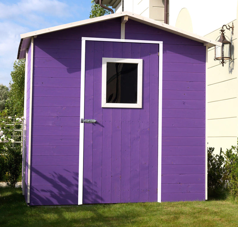 Casette Box da Giardino in Legno Porta Utensili 200x245x214 cm con Porta e Finestra Ecla Lilla