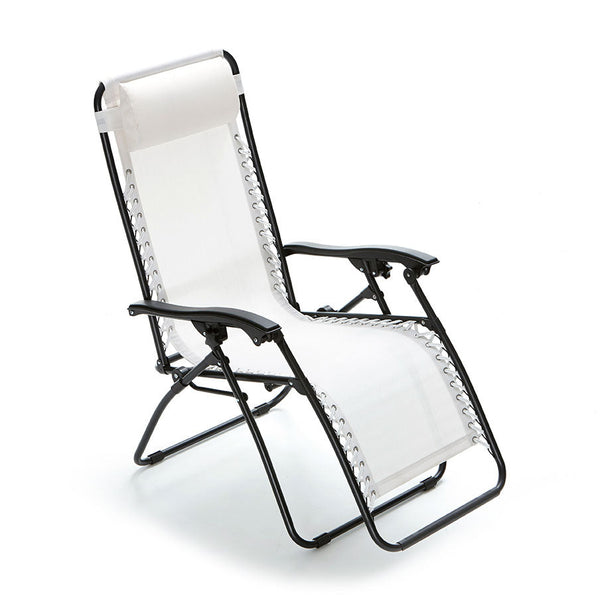 sconto Zero Gravity Reclining Folding Liegestuhl aus Stahl und Textilene Taddei Gran Relax White