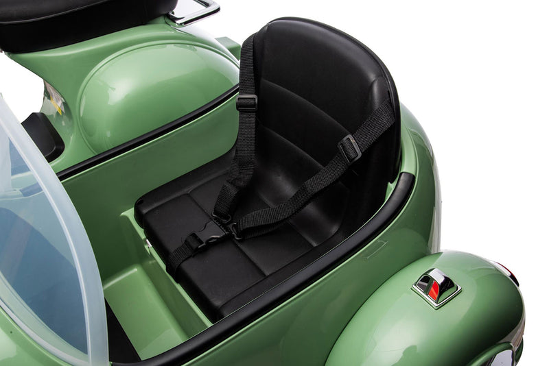 Moto Elettrica per Bambini Licenza Piaggio Vespa Sidecar 12V Verde  