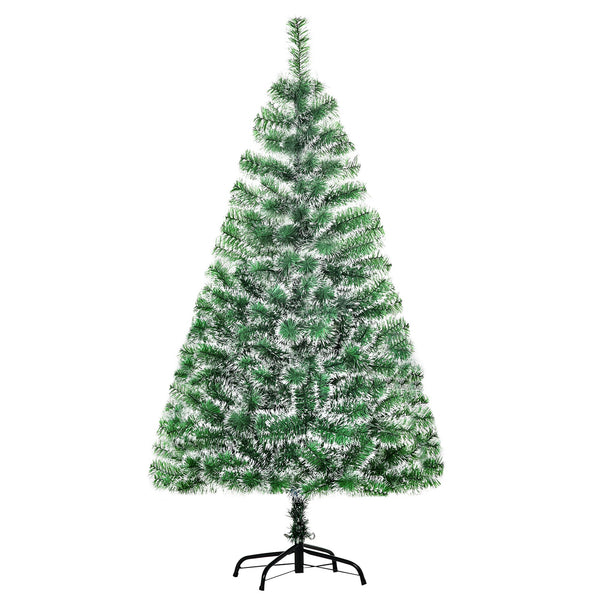 Albero di Natale Artificiale Innevato 150 cm 416 Rami Verde e Bianco prezzo