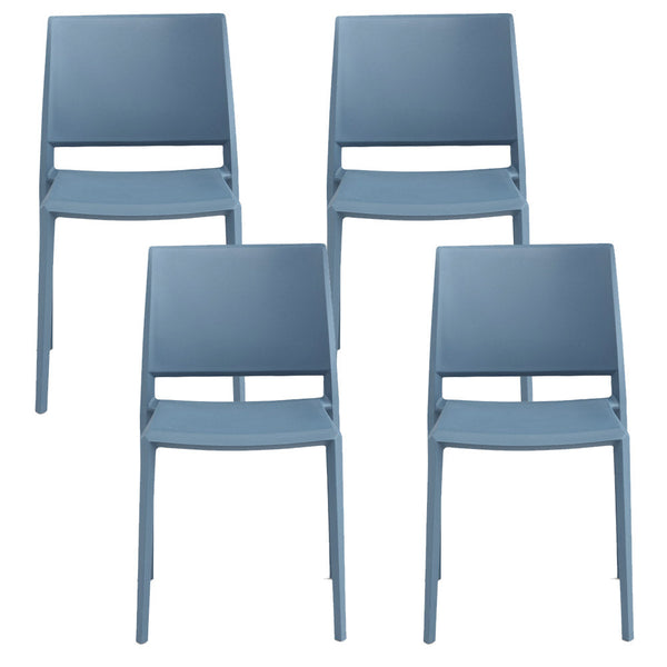 Satz von 4 stapelbaren Stühlen 82x45x53 cm aus Polypropylen und Fiberglas Megan Avio sconto