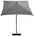 Ombrellone da Giardino 2x2 m Palo Ø38 mm in Alluminio Effetto Legno Tessuto Olefin Trend Wood Grigio