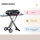 Barbecue a Gas GPL 2 Fuochi 100x41,6x82,5 in Lega di Alluminio e Acciaio Nero