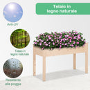 Orto Urbano Pensile in Legno con Fodera in Tessuto 122.5x56.5x76 cm 