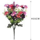 Set 6 Mini Bouquet Artificiali con Margherite Altezza 35 cm Rosa