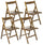 Set mit 4 Klappstühlen 47,5 x 42,5 x 45/79 cm aus FSC-Walnuss-Buchenholz