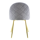 Set 4 Sedie 50x45x80 cm in Tessuto Vellutato Piedi Oro Grigio