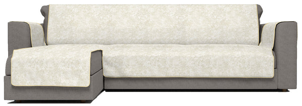Sofabezug mit linker Halbinsel aus cremefarbenem Polyester und Baumwolle in verschiedenen Größen prezzo