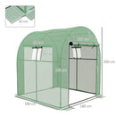 Serra a Tunnel per Orto con Porte Avvolgibili e Finestre 1,8x1,8x2m in Acciaio e PE Anti UV  Verde
