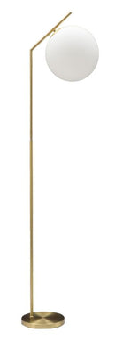 Lampada da Terra Glamy 25x36x179 cm in Ferro e Vetro Bianco e Oro