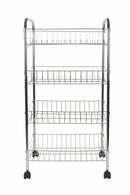 Carrello da Cucina 4 Ripiani 41x26,5x75 cm in Metallo Cromato