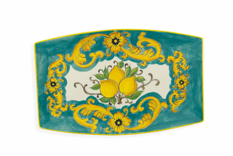 Piatto Decorativo 45,5x28,5x3 cm in Dolomite Villa d'Este Home Tivoli Sicilia