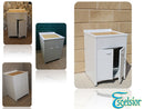 Mobile Lavatoio da Esterno in Polipropilene e Alluminio 60x60x83 cm Bianco  