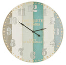 Orologio in legno bianco azzurro cm Ø113,5x6