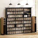 Mobile Porta CD a 8 Livelli 145x24x126,3 cm con 18 Ripiani Regolabili e 24 Scomparti per 1032 CD o 594 DVD in Truciolato Nero      