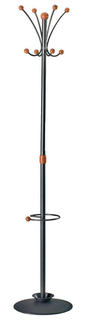 Appendiabiti da Terra Ø36x180 cm con Portaombrelli in Metallo Fumer Freddy Nero