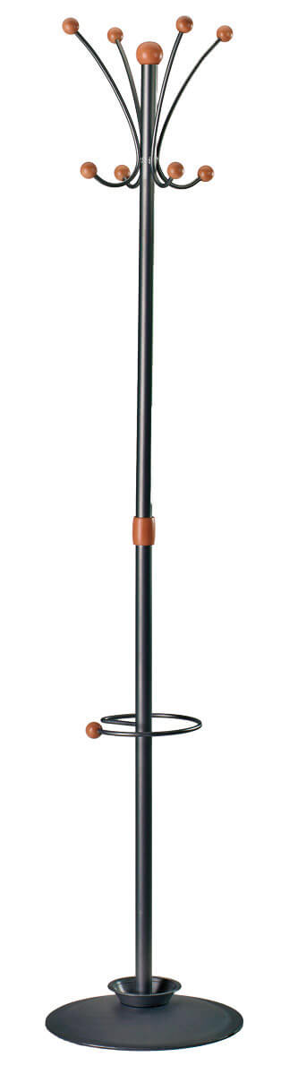 sconto Ø36x180 cm Kleiderständer mit Schirmständer Freddy Fumer aus schwarzem Metall