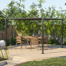 Pergola da Giardino 2,95x2,95m in Alluminio e Acciaio Grigio
