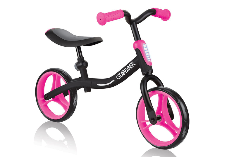 Bicicletta Pedagogica per Bambini 10" Senza Pedali Globber Go Bike Nero e Rosa